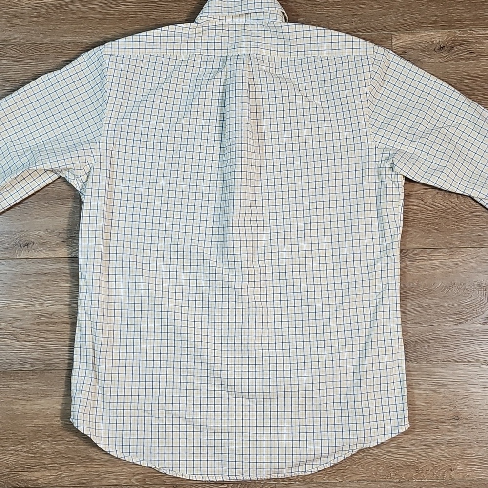 Ralph Lauren 100% Cotton Yellow Navy Check Plaid Long Sleeve Button Down Shirt - Picture 8 of 14